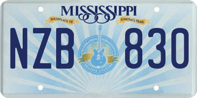 MS license plate NZB830
