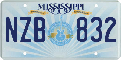 MS license plate NZB832
