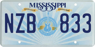 MS license plate NZB833