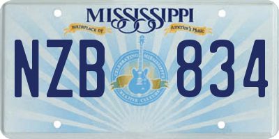 MS license plate NZB834