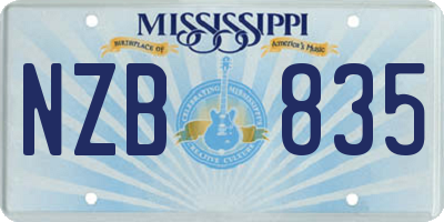 MS license plate NZB835