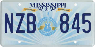 MS license plate NZB845