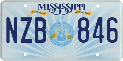MS license plate NZB846