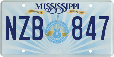 MS license plate NZB847
