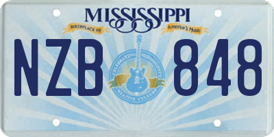MS license plate NZB848