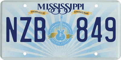 MS license plate NZB849