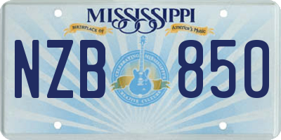 MS license plate NZB850