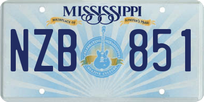MS license plate NZB851