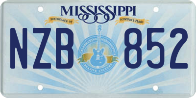 MS license plate NZB852