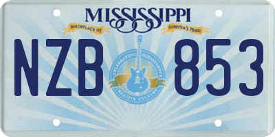 MS license plate NZB853