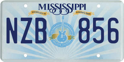 MS license plate NZB856