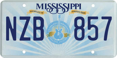 MS license plate NZB857