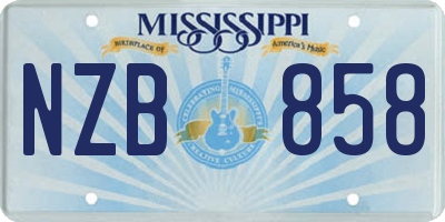 MS license plate NZB858