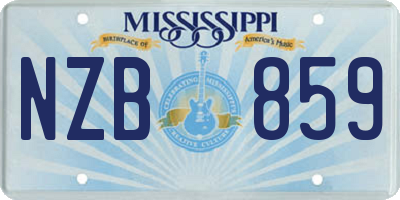 MS license plate NZB859