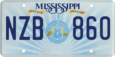 MS license plate NZB860