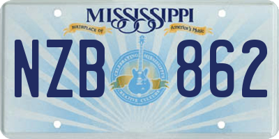 MS license plate NZB862