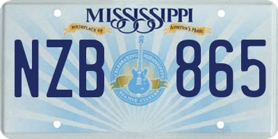 MS license plate NZB865