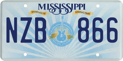 MS license plate NZB866