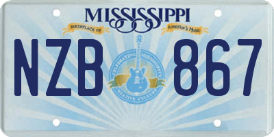 MS license plate NZB867
