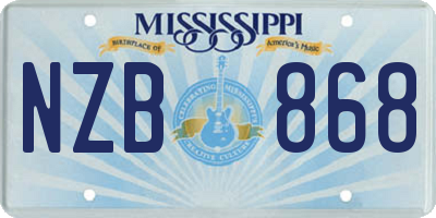 MS license plate NZB868