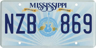 MS license plate NZB869
