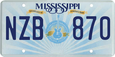 MS license plate NZB870