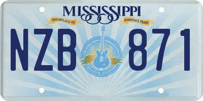 MS license plate NZB871