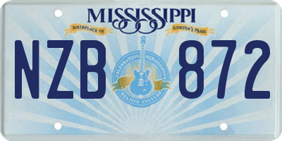 MS license plate NZB872