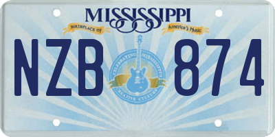 MS license plate NZB874