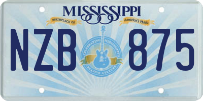 MS license plate NZB875