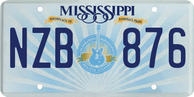 MS license plate NZB876