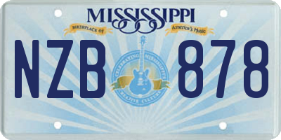 MS license plate NZB878
