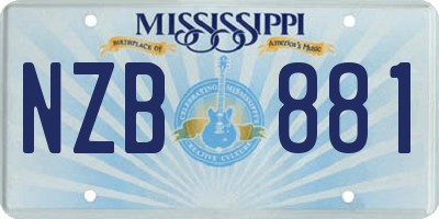 MS license plate NZB881
