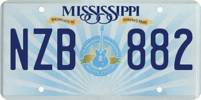 MS license plate NZB882