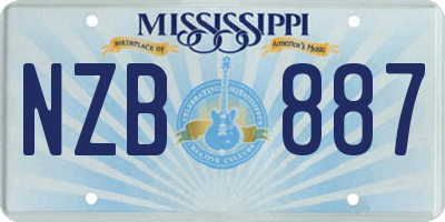 MS license plate NZB887