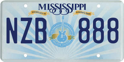MS license plate NZB888
