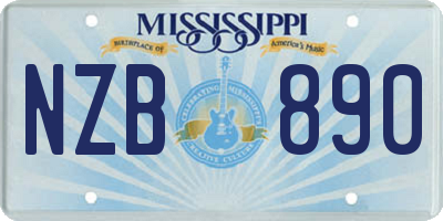 MS license plate NZB890