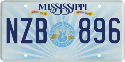 MS license plate NZB896