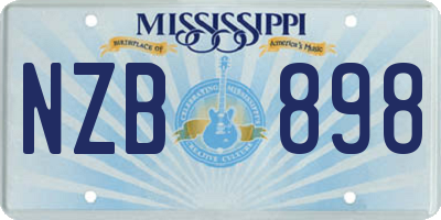 MS license plate NZB898