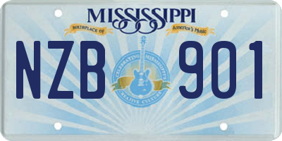 MS license plate NZB901