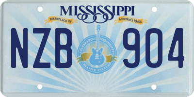 MS license plate NZB904