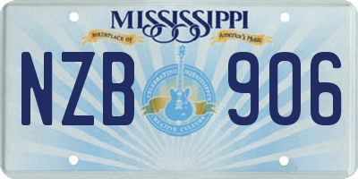 MS license plate NZB906