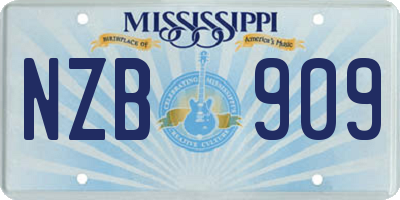 MS license plate NZB909