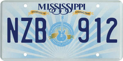 MS license plate NZB912