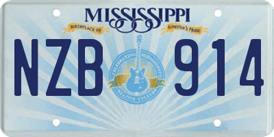 MS license plate NZB914