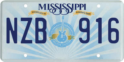 MS license plate NZB916