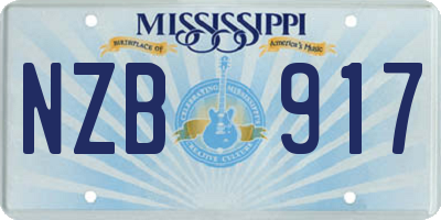 MS license plate NZB917