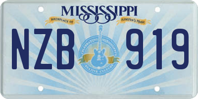 MS license plate NZB919