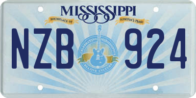 MS license plate NZB924