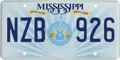 MS license plate NZB926